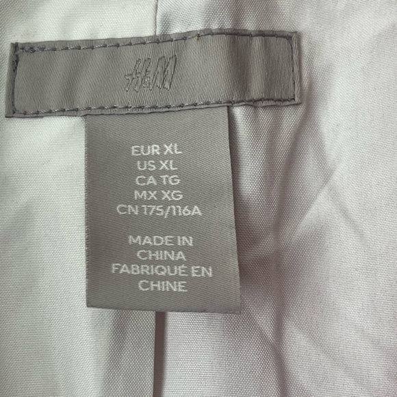 H&M TEXTURED DOUBLE-BREASTED BLAZER PINK SZ XL TWEED BLOGGERS BARBIE SILVER - Picture 5 of 11